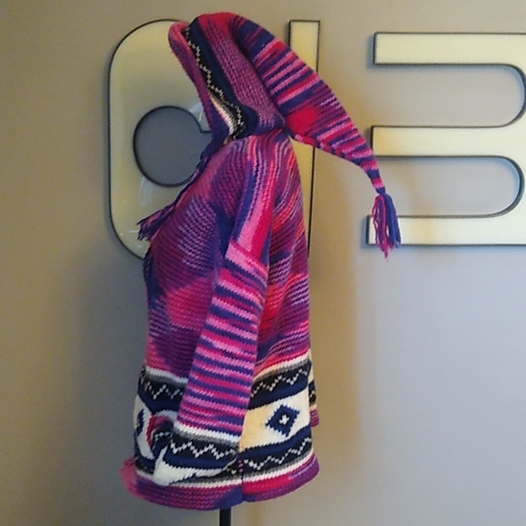 Tribal Wool Hoodie Sweater - Picture 6 of 13